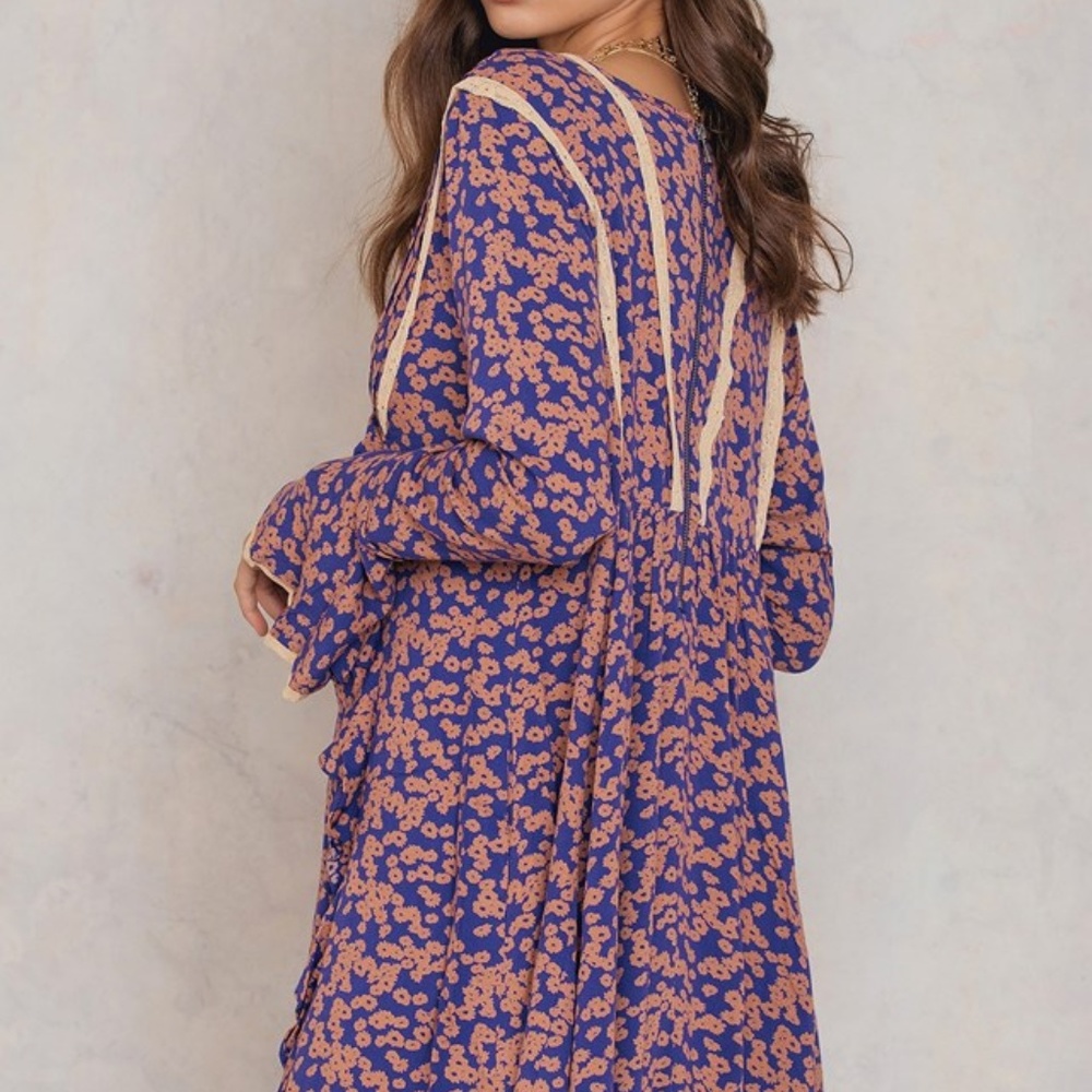 Free People Ruffled Peasant Mini Dress - Picture 3 of 7